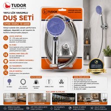 Tudor TDR-254 Lüks Duş Seti Metal Yaylı Hortum 150CM Krom Mafsal Vakumlu