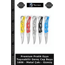 Terrien Premium Pratik Eşya Taşınabilir Gereç Cep Boyu 1606 - Metal Çakı - Gümüş