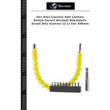 Terrien Dar Alan Çözümü Alet Çantası Atölye Gereci Akrobat Bükülebilir Esnek Bits Uzatma 12 Li Set 300MM
