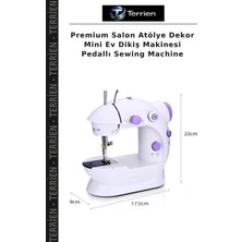 Terrien Premium Salon Atölye Dekor Mini Ev Dikiş Makinesi Pedallı Sewing Machine