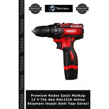 Terrien Premium Rodex Şarjlı Matkap 12 V Tek Akü RDX3320 Atölye Ekipmanı Inşaat Aleti Yapı Gereci
