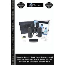 Terrien Macera Gereci Açık Hava Profesyonel Net Su Geçirmez Optik Zoom 12X50 Dürbün Av Dürbünü 1000M/66M