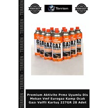 Terrien Premium Aktivite Prmz Uyumlu Dis Mekan Vmf Eurogaz Kamp Ocak Gazı Valfli Kartuş 227GR 28 Adet