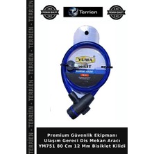 Terrien Premium Güvenlik Ekipmanı Ulaşım Gereci Dis Mekan Aracı YM751 80 cm 12 mm Bisiklet Kilidi