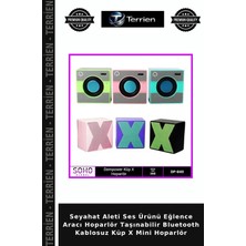 Terrien Seyahat Aleti Ses Ürünü Eğlence Aracı Hoparlör Taşınabilir Bluetooth Kablosuz Küp x Mini Hoparlör