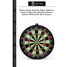 Terrien Delux Serisi Gençlik Odası Eğlence Gereci Eğlenceli Aktivite Duvara Asmalı Mıknatıslı Dart Oyunu