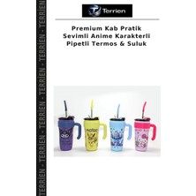 Terrien Premium Kab Pratik Sevimli Anime Karakterli Pipetli Termos & Suluk