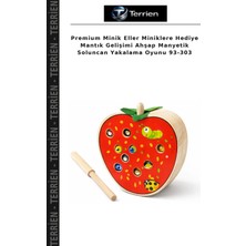Terrien Premium Minik Eller Miniklere Hediye Mantık Gelişimi Ahşap Manyetik Soluncan Yakalama Oyunu 93-303