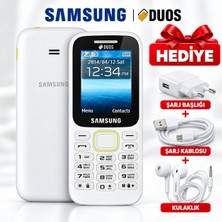 Samsun 📱 Duos Tuşlu Cep Telefonu Beyaz Çift Sim Kartlı – Şarj Başlığı Şarj Kablosu ve Kulaklık Hediye