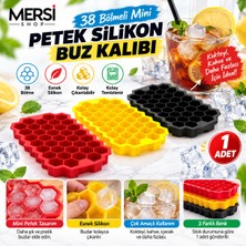 Mersi Shop 38 Bölmeli Mini Petek Silikon Buz Kalıbı Esnek Kolay Çıkarılabilir Renkli Buzluk Kokteyl Kahve Buz Kalıbı 1 Adet