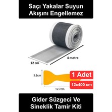 Wonara #gidersüzgeci Gider Süzgeci Sineklik Tamir Kiti 12 cm 4 Metre Yapışkanlı Saç Yakalayıcı Banyo Duş Mutfak Zemin Drenaj Pencere Onarım Bandı Su Geçirmez Kesilebilir Rulo Filtre Tıkanıklık Önleyici