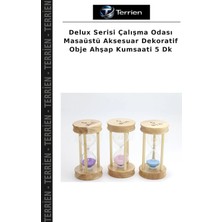 Terrien Delux Serisi Çalışma Odası Masaüstü Aksesuar Dekoratif Obje Ahşap Kumsaati 5 Dk