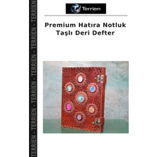 Terrien Premium Hatıra Notluk Taşlı Deri Defter
