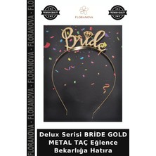 Floranova Delux Serisi Bride Gold Metal Taç Eğlence Bekarlığa Hatıra