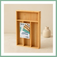 Bşk Virgo Bambu Çekmece Kaşıklık 22.4X33 cm - 4 Bölmeli Çok Amaçlı Organizer BSK2026