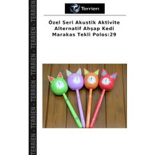 Terrien Özel Seri Akustik Aktivite Alternatif Ahşap Kedi Marakas Tekli Polos:29