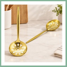 Bşk Virgo Metal Altın Servis Kevgir 27 cm BSK2026