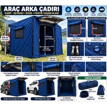 Campesnt Arka Kamp Çadırı 200X150X200 cm Su Geçirmez Oxford Kumaş Sineklikli Doblo ve Suv Uyumlu