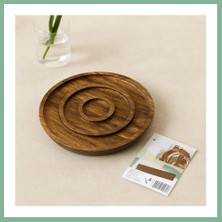 Bşk Virgo Akasya Ahşap 3 Bölmeli Yuvarlak Servis Tepsisi 20 cm - 50'li Paket BSK2026