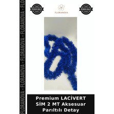 Floranova Premium Lacivert Sim 2 mt Aksesuar Parıltılı Detay