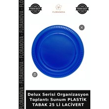 Floranova Delux Serisi Organizasyon Toplantı Sunum Plastik Tabak 25 Li Lacivert