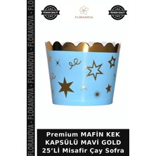 Floranova Premium Mafin Kek Kapsülü Mavi Gold 25’li Misafir Çay Sofra