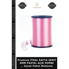 Floranova Premium Ithal Rafya Şerit 8mm Pastel Açık Pembe … Sanat Paket Malzeme
