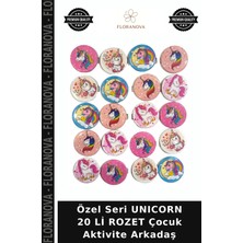 Floranova Özel Seri Unıcorn 20 Li Rozet Çocuk Aktivite Arkadaş