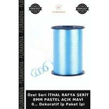Floranova Özel Seri Ithal Rafya Şerit 8mm Pastel Açık Mavi 0… Dekoratif Ip Paket Ipi