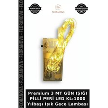 Floranova Premium 3 mt Gün Işığı Pilli Peri LED KL:1000 Yılbaşı Işık Gece Lambası