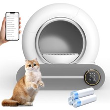 Tr Akıllı Otomatik Kedi Tuvaleti - 74 Litre Geniş Kapasiteli, Kendini Temizleme Özelliği, App K