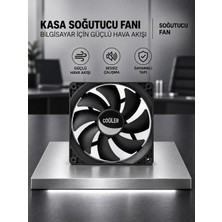12V 12CM Kare Kasa Fanı - 120MM Sessiz Siyah Molex + 4 Pin Soketli Yeni Model