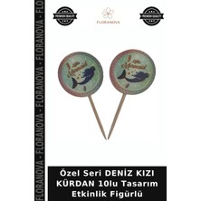 Floranova Özel Seri Deniz Kızı Kürdan 10LU Tasarım Etkinlik Figürlü