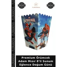 Floranova Premium Örümcek Adam Mısır 8’li Sunum Eğlence Doğum Günü