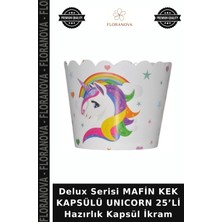 Floranova Delux Serisi Mafin Kek Kapsülü Unıcorn 25’li Hazırlık Kapsül Ikram