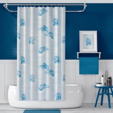 Xml Bayiciniz Tr Banyo Perdesi 7085 2X110X200, Perde Borusu Askı Aparatı Köşe Boru Beyaz Hediyeli, Duş Perdes