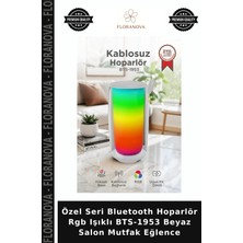 Floranova Özel Seri Bluetooth Hoparlör Rgb Işıklı BTS-1953 Beyaz Salon Mutfak Eğlence
