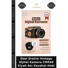 Floranova Özel Üretim Vintage Dijital Kamera CMR48 Siyah Anı Seyahat Hobi
