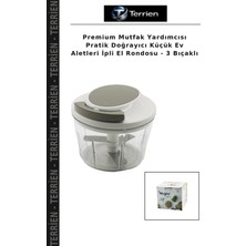 Terrien Premium Mutfak Yardımcısı Pratik Doğrayıcı Küçük Ev Aletleri Ipli El Rondosu - 3 Bıçaklı