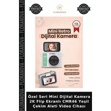 Floranova Özel Seri Mini Dijital Kamera 2k Flip Ekranlı CMR46 Yeşil Çekim Aleti Video Cihazı
