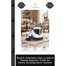 Floranova Buharlı Temizleyici Halı ve Koltuk Yıkama Makinesi TCC01 Gri Zemin Temizliği Derin Temizlik