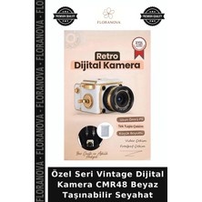 Floranova Özel Seri Vintage Dijital Kamera CMR48 Beyaz Taşınabilir Seyahat