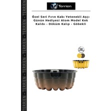 Terrien Özel Seri Fırın Kabı Yetenekli Aşçı Günün Hediyesi Atom Model Kek Kalıbı - Döküm Kalıp - Göbekli