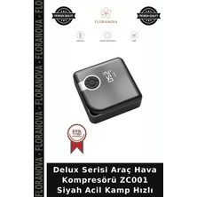 Floranova Delux Serisi Araç Hava Kompresörü ZC001 Siyah Acil Kamp Hızlı