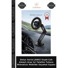 Floranova Delux Serisi JX052 Siyah Çok Amaçlı Araç Içi Telefon Tutucu Mıknatıslı Mobilde Seyahat Eşyası