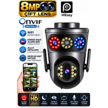Sonreir Morio Dual Lens 8MP WiFi Güvenlik Kamerası Gece Görüşlü Hareketli Sesli Çakarlı Alarm Akıllı Kamera