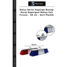 Terrien Delux Serisi Süpürge Başlığı Garaj Süpürgesi Bahçe Çalı Fırçası - 40 cm - Sert Plastik