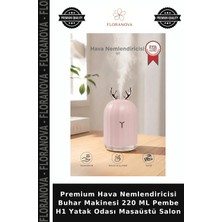 Floranova Premium Hava Nemlendiricisi Buhar Makinesi 220 ml Pembe H1 Yatak Odası Masaüstü Salon