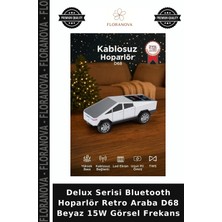 Floranova Delux Serisi Bluetooth Hoparlör Retro Araba D68 Beyaz 15W Görsel Frekans