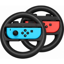 Pop Konsol Switch Joycon Direksiyon Seti Mario Kart Yarış Aksesuarı NS Joy-Con Grip Siyah 2 Adet